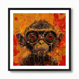 Monkey With Goggles 1 Art Print
