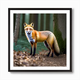 Red Fox In The Forest 18 Art Print