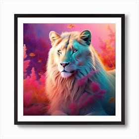 Lion In The Sunset Art Print