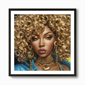 Afro Girl Art Print