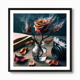 Smoke Rose Art Print