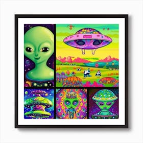 Trippy Aliens from the 90s Poster