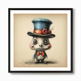 Rabbit In Top Hat 6 Art Print