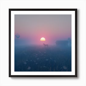 Sunrise In The Field Art Print