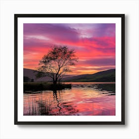 Sunset In Scotland Art Print