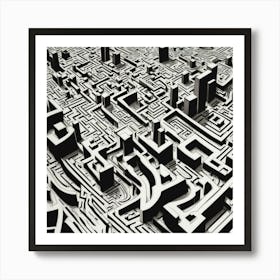 Black and White Abstract Art 58 Art Print