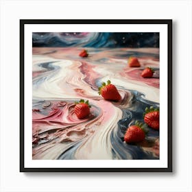 Swirled Strawberries Art Print