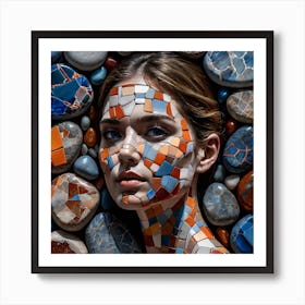 Mosaic Girl Art Print