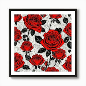 Red Roses 7 Art Print