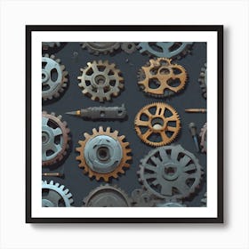 Steampunk Gears 2 Art Print