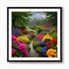 Colorful Flower Garden Art Print
