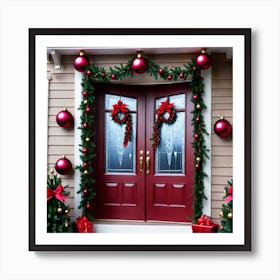 Christmas Door Decor Art Print