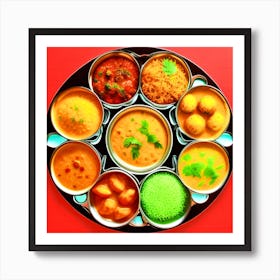 Indian Food On A Plate 4 Art Print