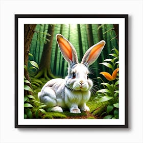 Rabbit In The Forest 18 Art Print