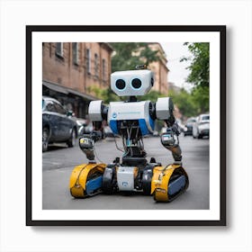 Robot On The Street 74 Art Print