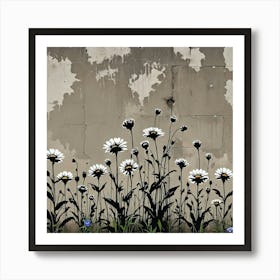 Daisies Inspired By Banksy Art Print