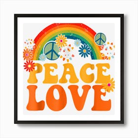 Peace Sign Love 60s 70s Tie Dye Hippie Halloween Costume Art Print