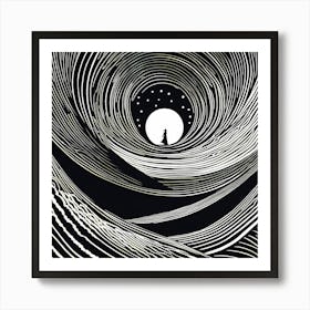 A Mysterious Abyss Composed Of Lino cut, 129 Art Print