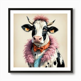 Cow With Feathers 4 Art Print