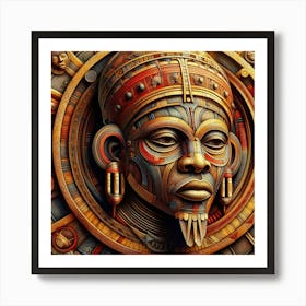 Aztec Head Art Print