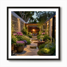 Garden At Night Art Print