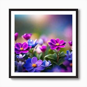 Purple Flowers Wallpaper 1 Art Print