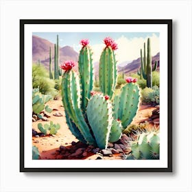 Cactus In The Desert Art Print