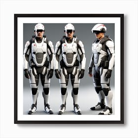 Futuristic Men In Suits 1 Art Print