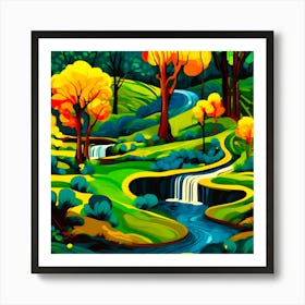 Abstract Landscape Painting Poster