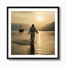 Jesus Walking In The Water Art Print