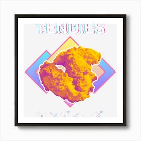 Vaporwave Tendies Chicken Tenders Japanese Kanji Art Print