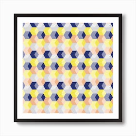 Geometric Honeycomb Square Art Print