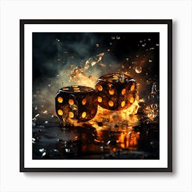 Dices On Fire Art Print