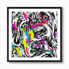 Dog & Puppy Abstract Expressionism Art Print Art Print