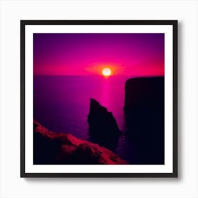 Sunset Over Cliffs 1 Art Print