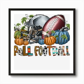 Fall Footballs Art Print