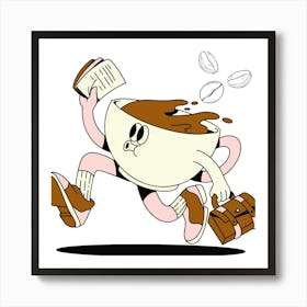 Coffee Cup Running Art Print