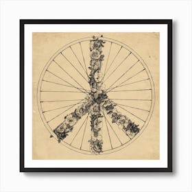 Peace and Bike Art Print