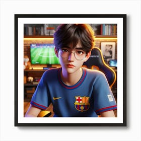 Barcelona Soccer Player Art Print