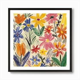 Flowers Painting Matisse Style 8 Art Print