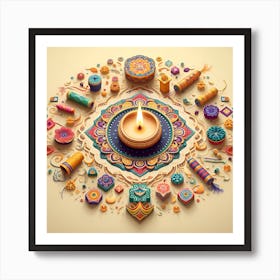 Diwali Diya 1 Art Print