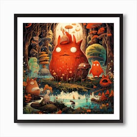 Monsters In The Forest Art Print