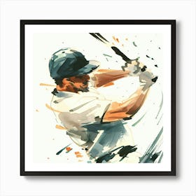 Baseball Player Swinging A Bat 4 Art Print