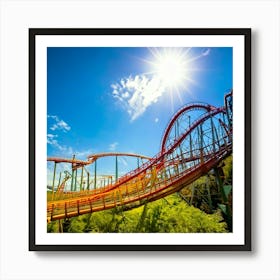 Firefly Thrilling Roller Coaster Ride On A Sunny Adventure Day 95881 Art Print