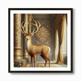 Deer In A Room Art Print