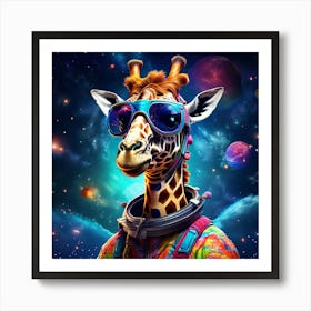 Giraffe In Space art print Art Print