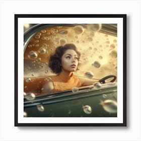 Bubbles In A Car Art Print