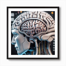 Human Brain With Artificial Intelligence 31 Art Print