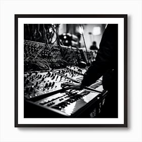 Black And White Synthesizer Art Print