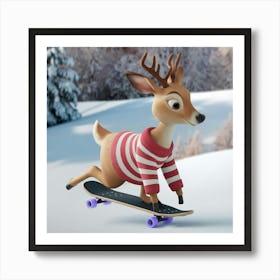 A 3d Render Of A Deer With A Skateboard B9z1f M0t6skzw52ovzsfa 4e1j4vddthw 2p04c Xeww Art Print